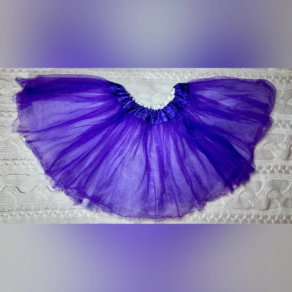 Purple & White Reversible Tutu and Unicorn Hat Set #1608